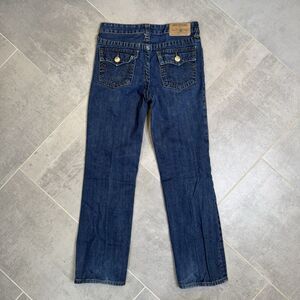 True Religion Girls Denim Straight Leg Jeans Size 14 Flap Pockets VGUC